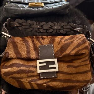 Fendi Brown Zebra Print Women's Bag